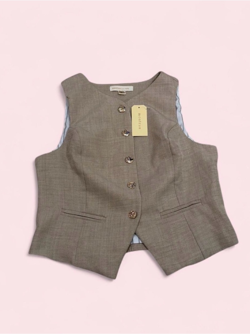 Monteau Kids Brown Dress Vest - Classic Children's Waistcoat - Picture 1 of 1